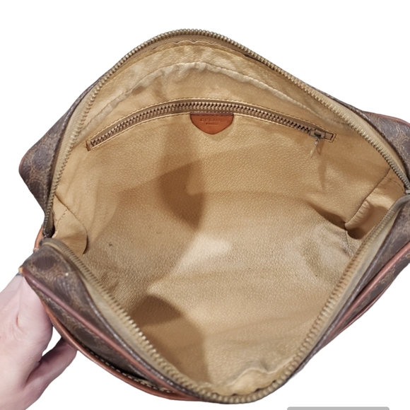 CELINE Macadam Blason Clutch Handbag VINTAGE Large PVC Coated canvas - Picture 7 of 9